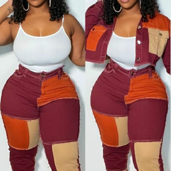 2 piece color block set - Picture 2 of 2